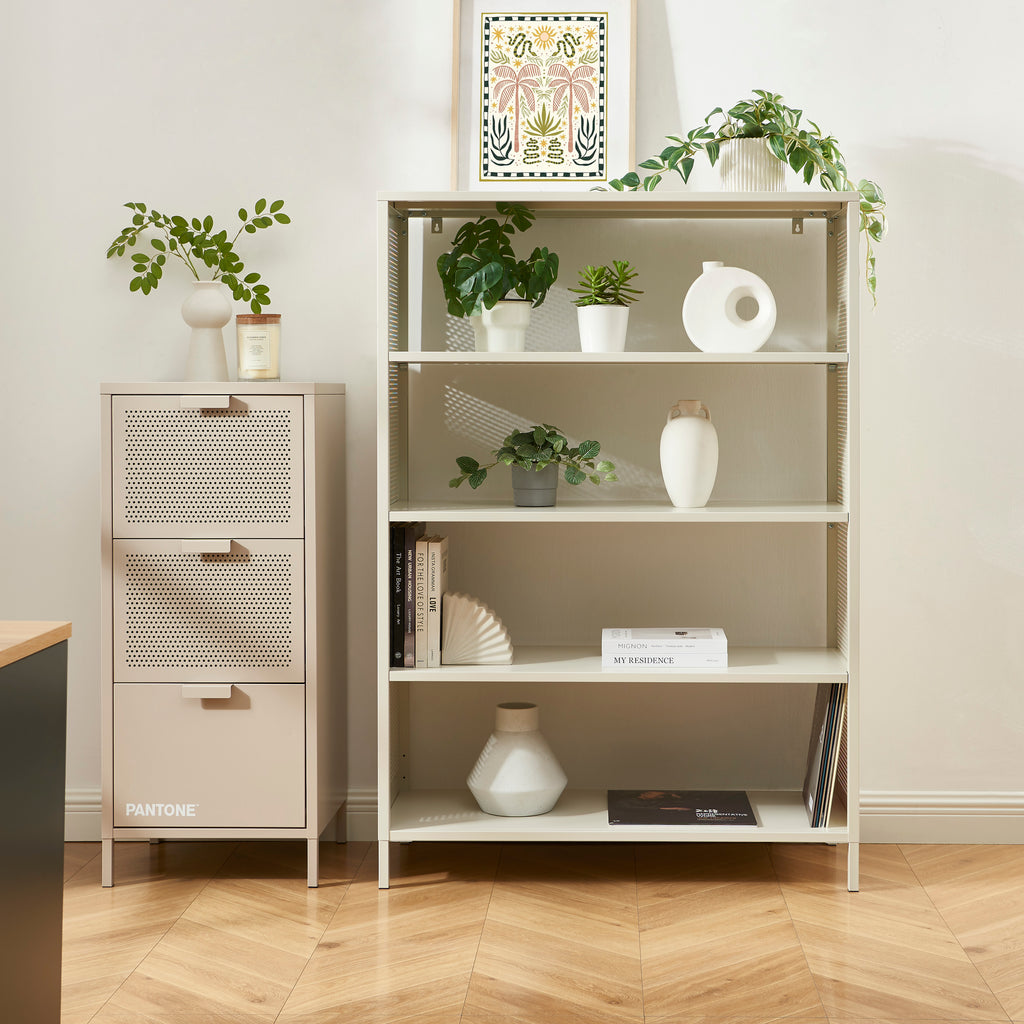 PANTONE® Metal Bookcase – Taupe