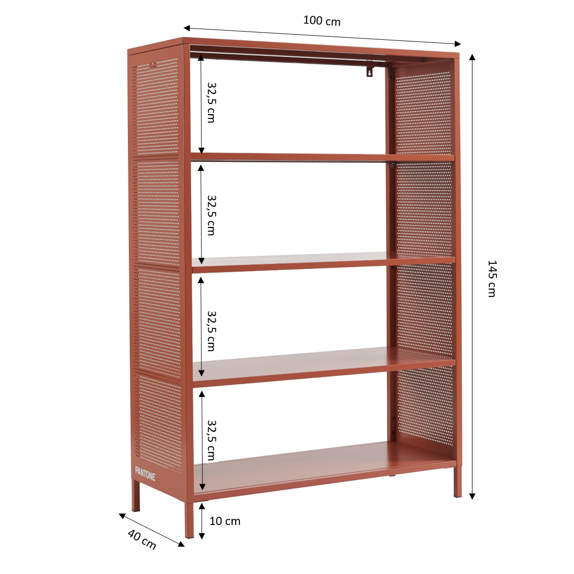 PANTONE® Metal Bookcase – Terracotta