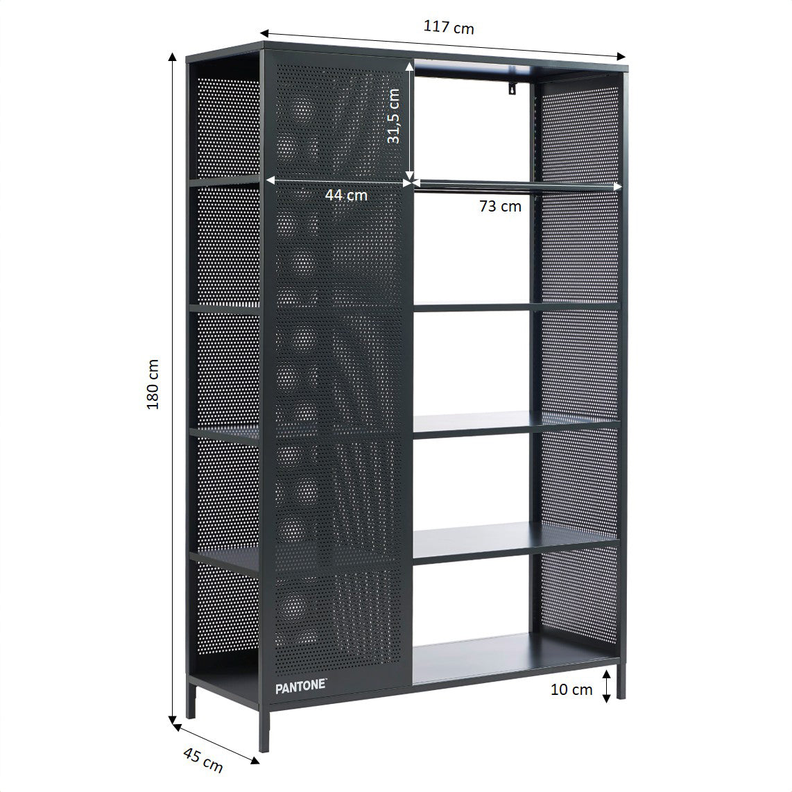 PANTONE® Metal Large Bookcase – Anthracite