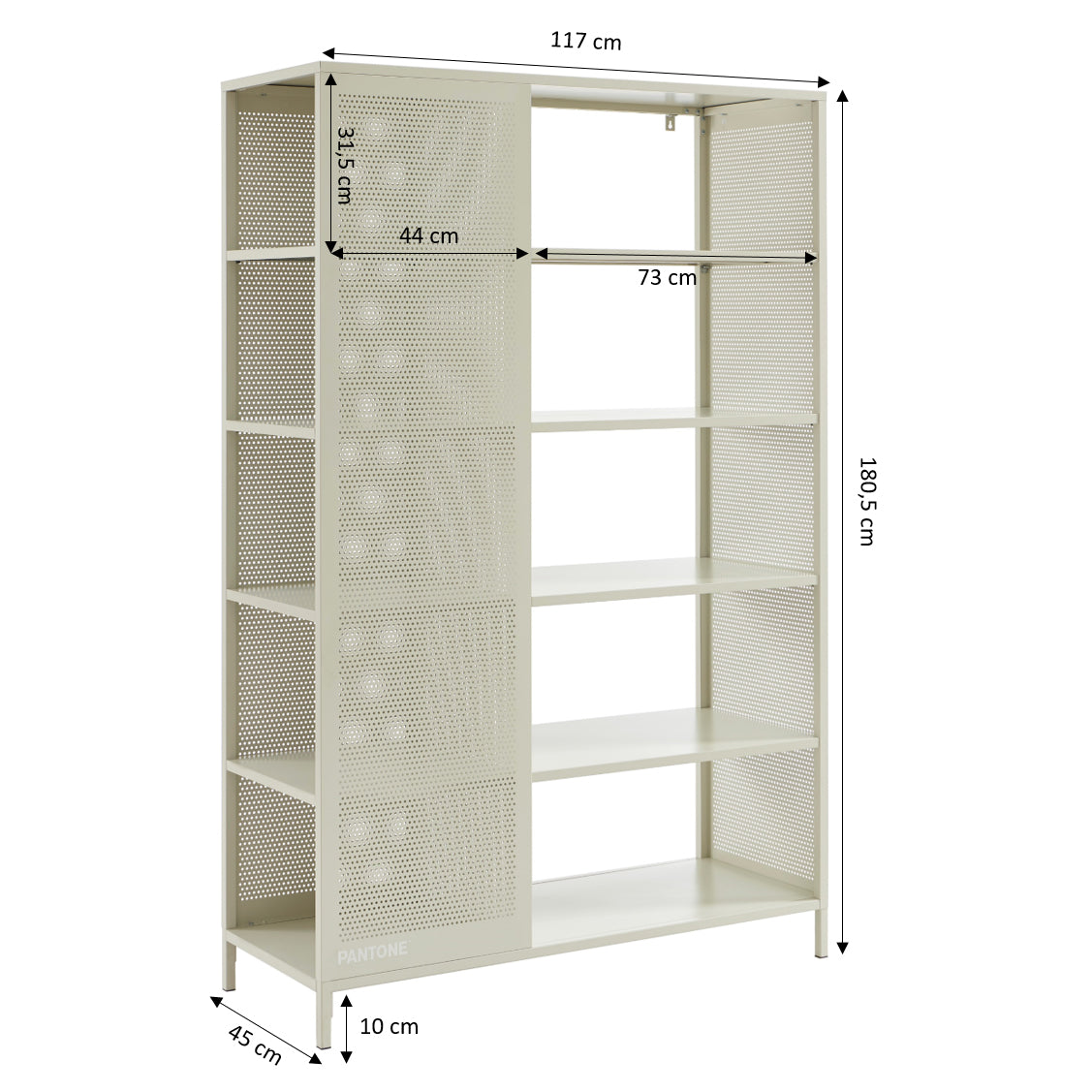 PANTONE® Metal Large Bookcase – Sand