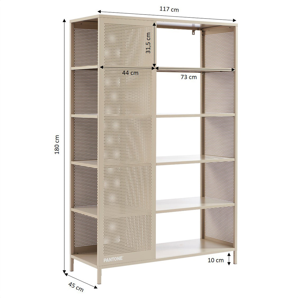 PANTONE® Metal Large Bookcase – Taupe