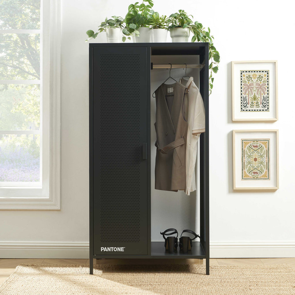 PANTONE® Metal Wardrobe with Hanging Rail – Anthracite