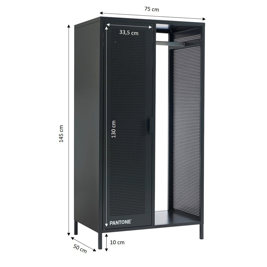 PANTONE® Metal Wardrobe with Hanging Rail – Anthracite