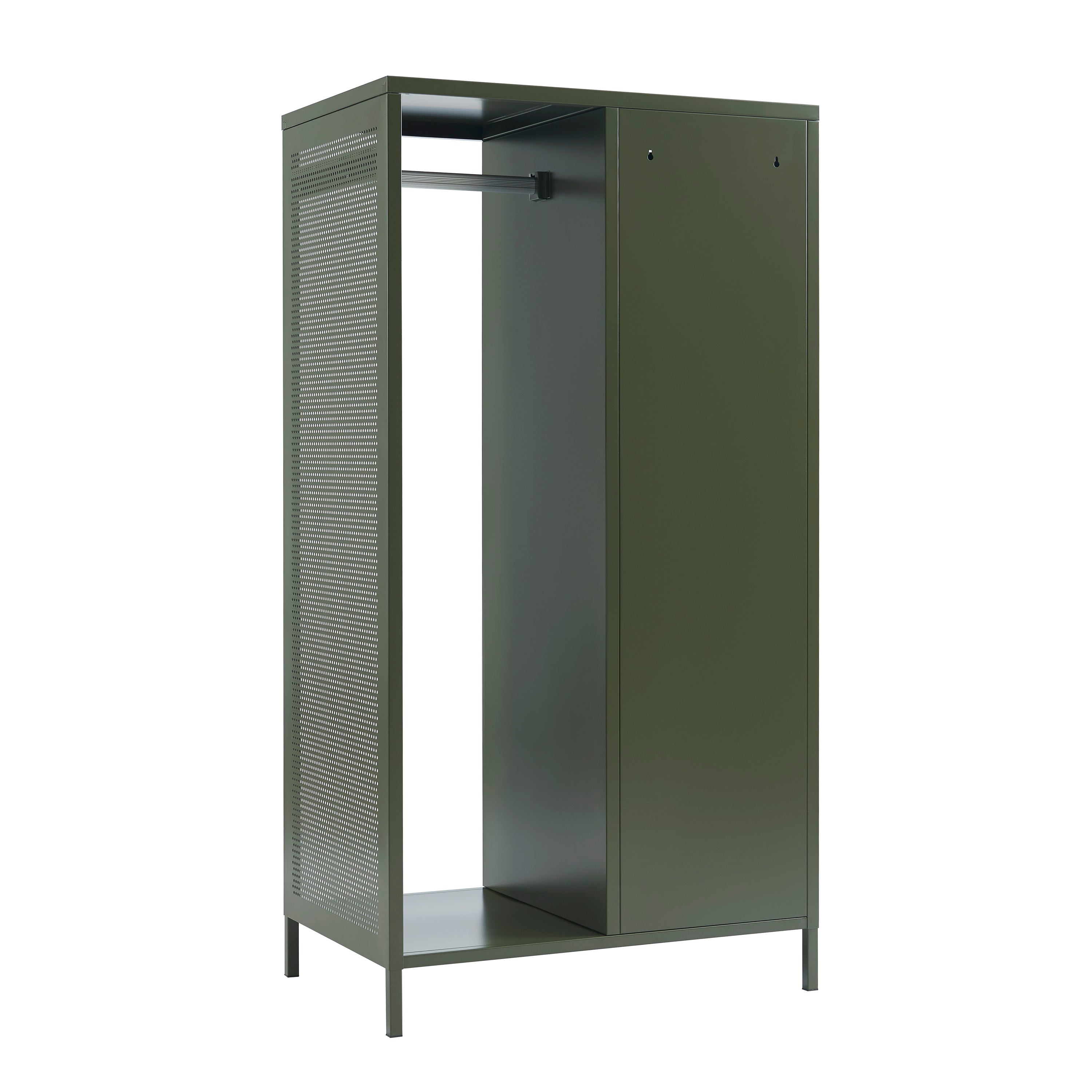 PANTONE® Metal Wardrobe with Hanging Rail – Olive green