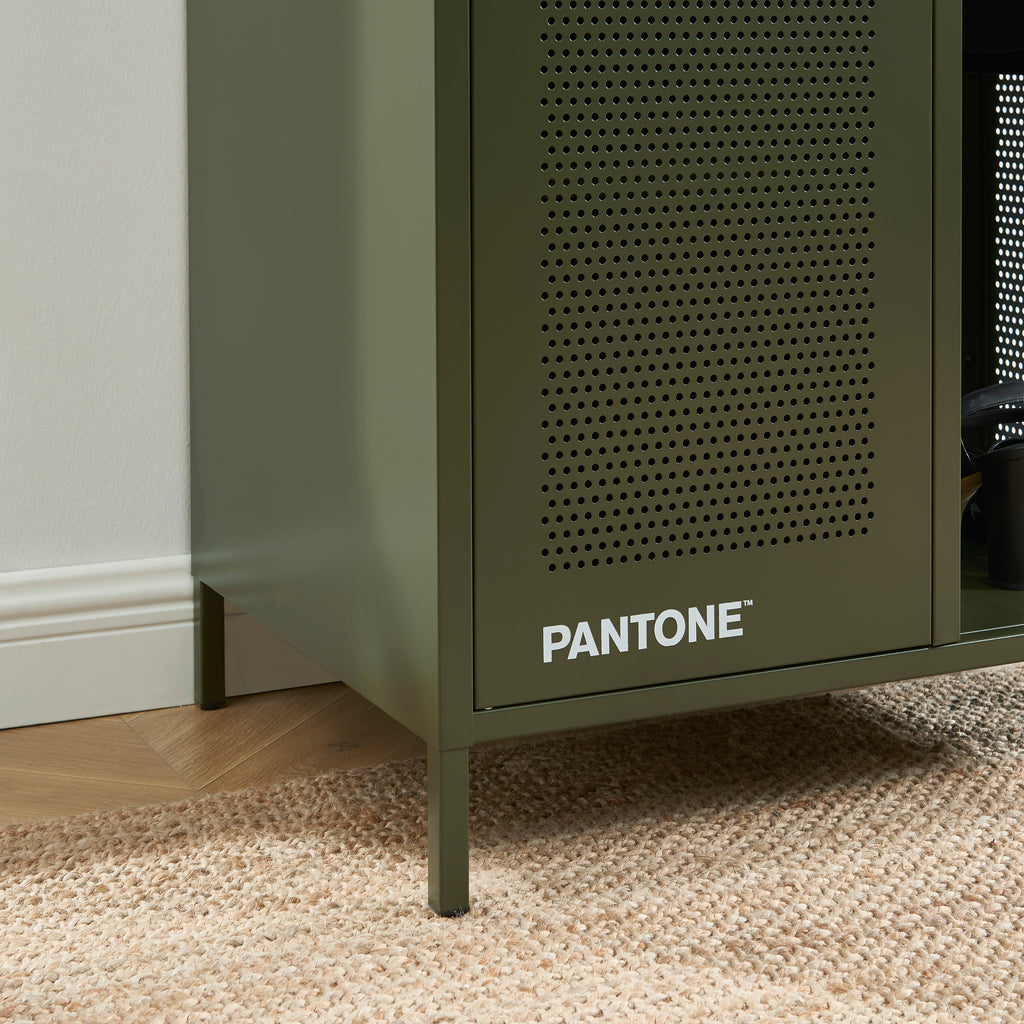 PANTONE® Metal Wardrobe with Hanging Rail – Olive green