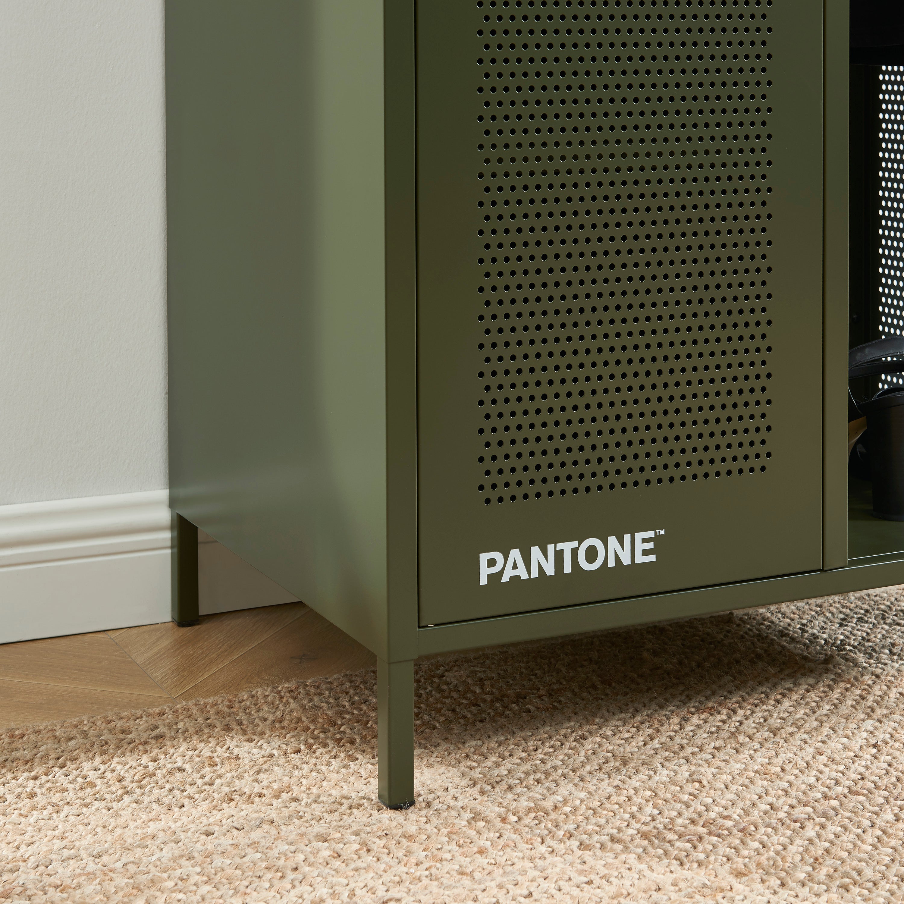 PANTONE® Metal Wardrobe with Hanging Rail – Olive green