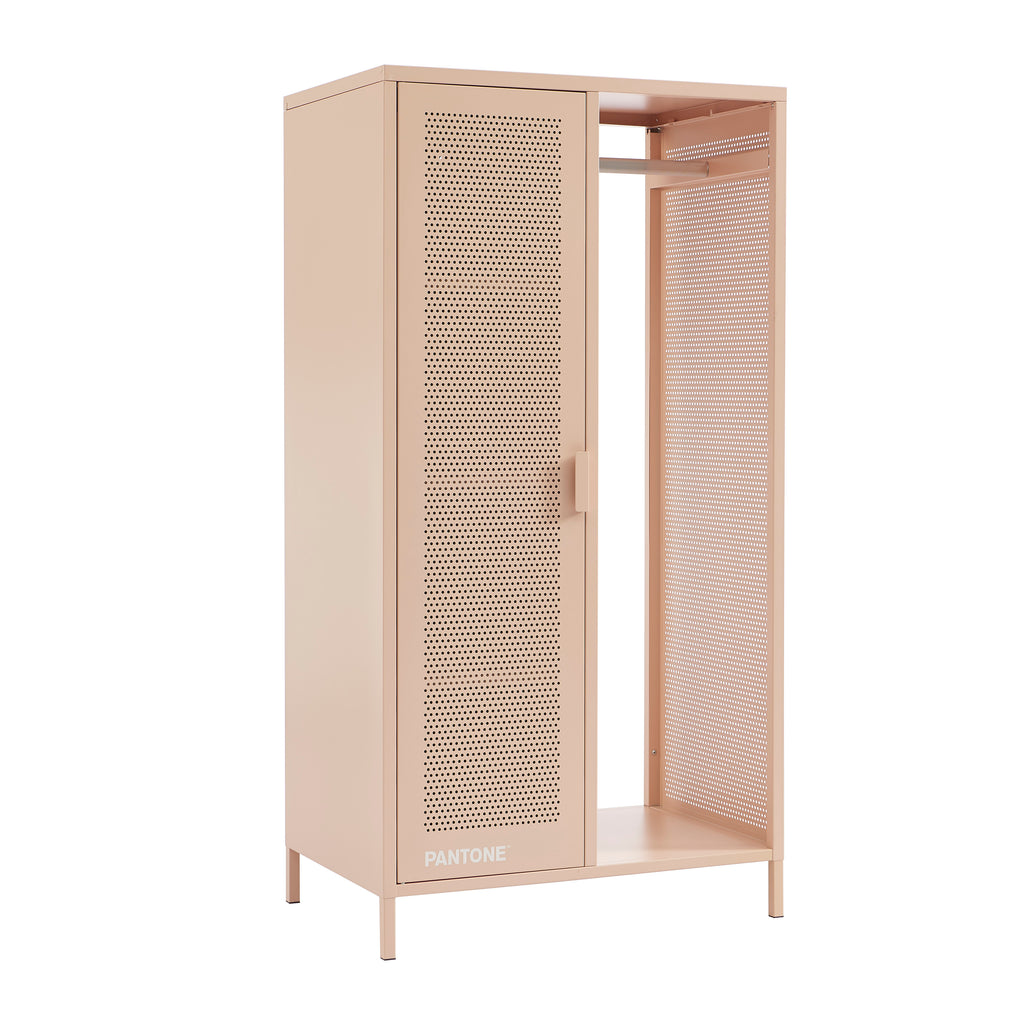 PANTONE® Metal Wardrobe with Hanging Rail – Pink