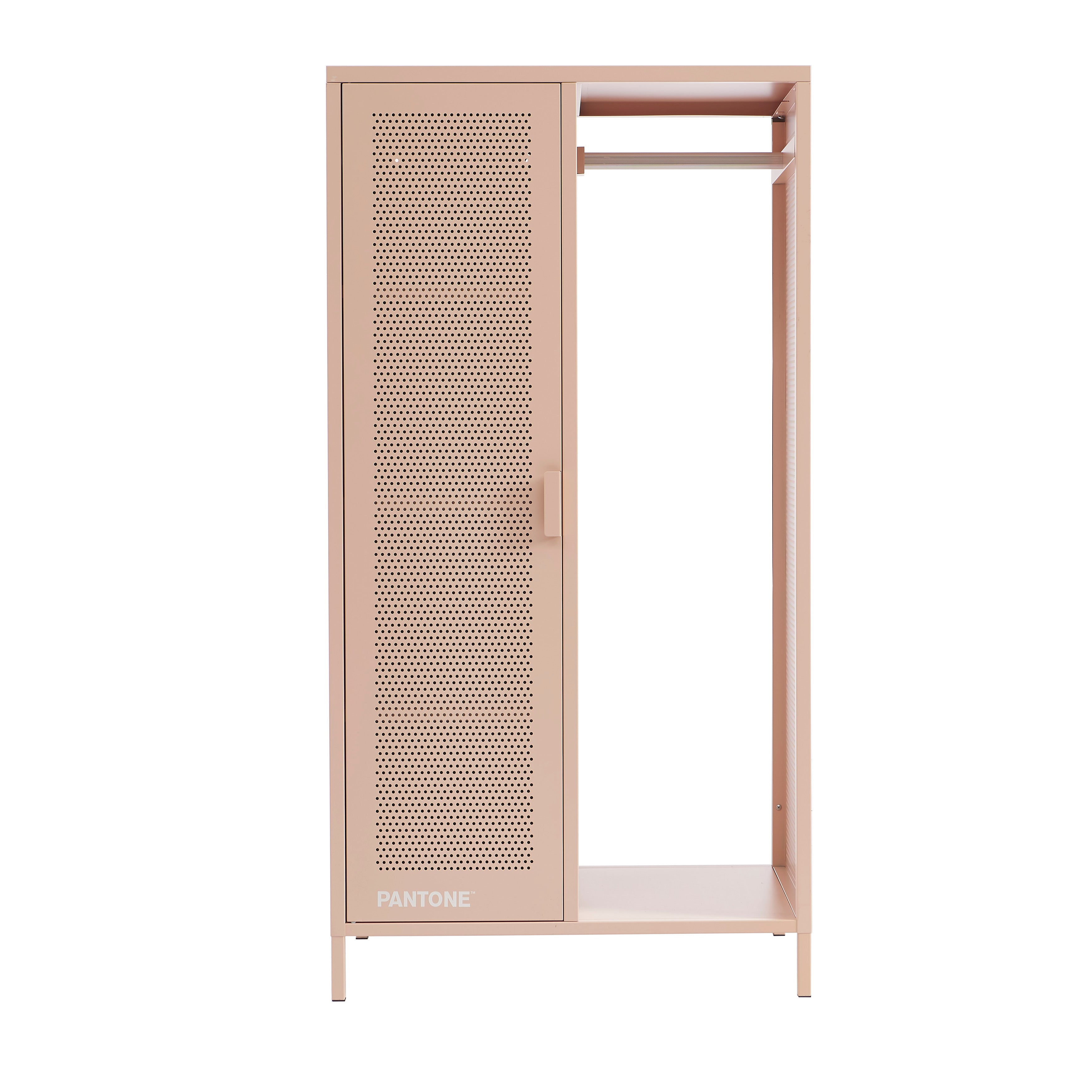 PANTONE® Metal Wardrobe with Hanging Rail – Pink