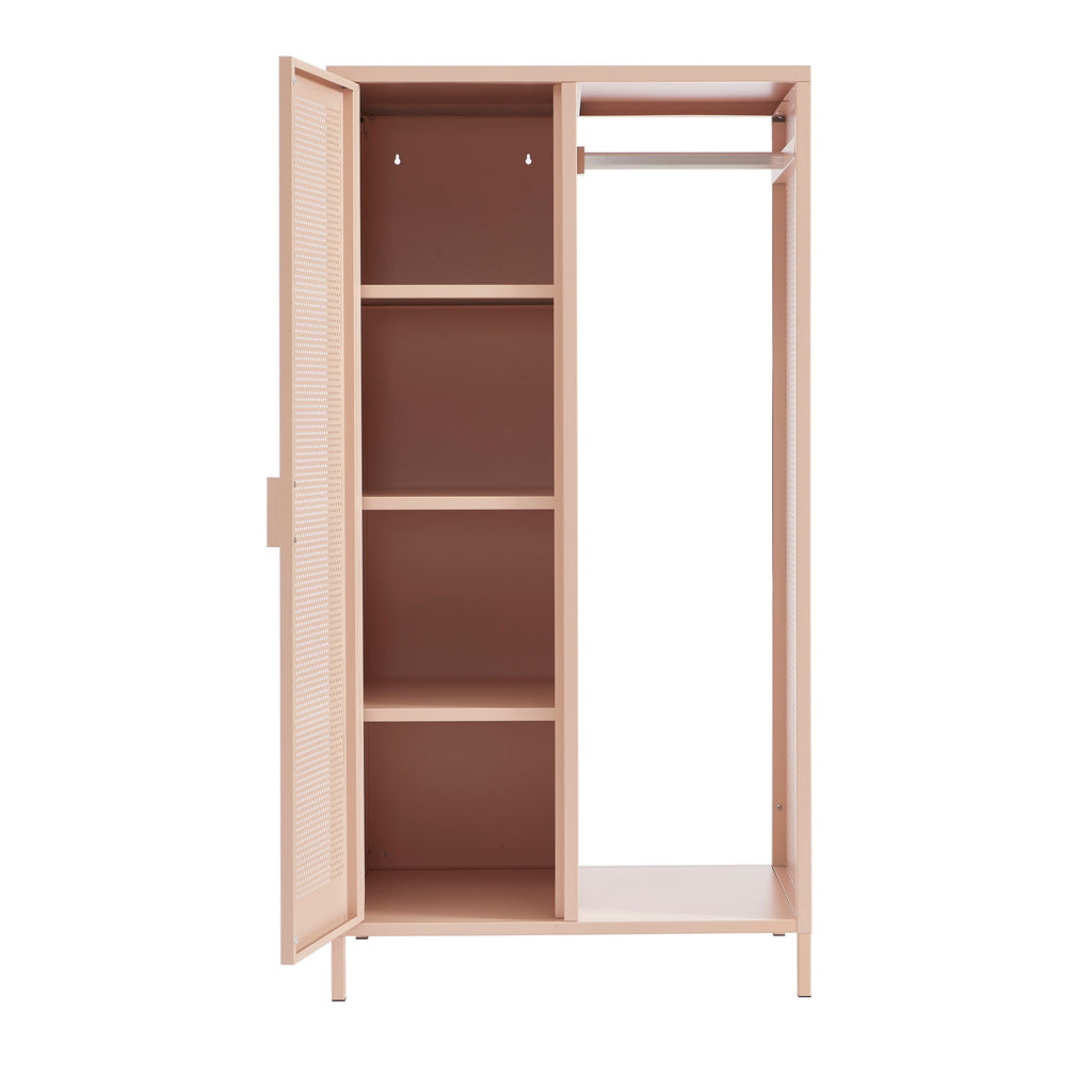 PANTONE® Metal Wardrobe with Hanging Rail – Pink