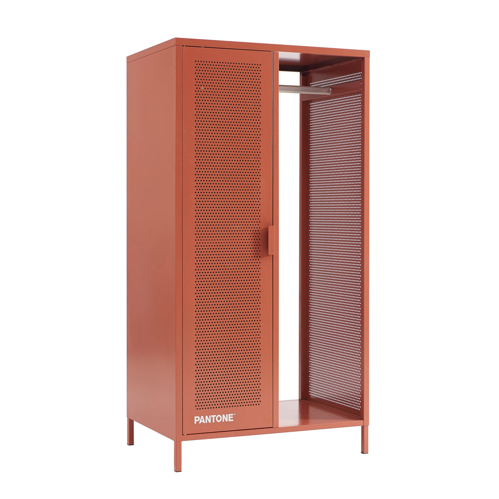 PANTONE® Metal Wardrobe with Hanging Rail – Terracotta
