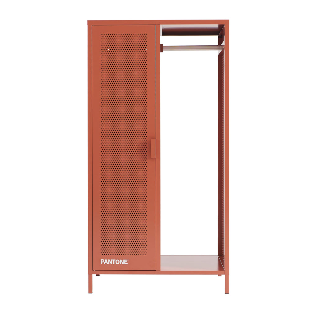 PANTONE® Metal Wardrobe with Hanging Rail – Terracotta