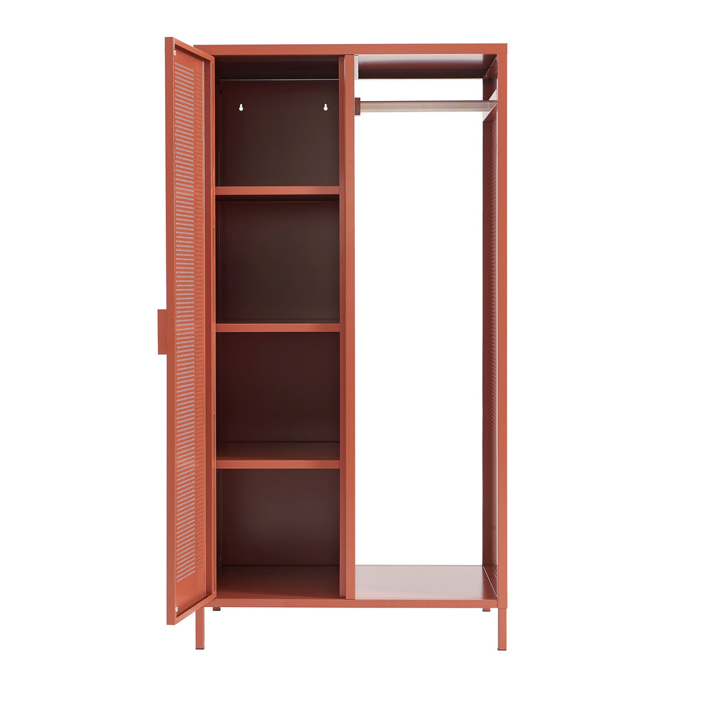 PANTONE® Metal Wardrobe with Hanging Rail – Terracotta