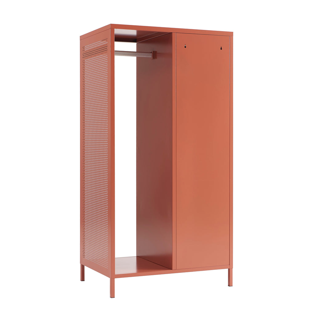 PANTONE® Metal Wardrobe with Hanging Rail – Terracotta