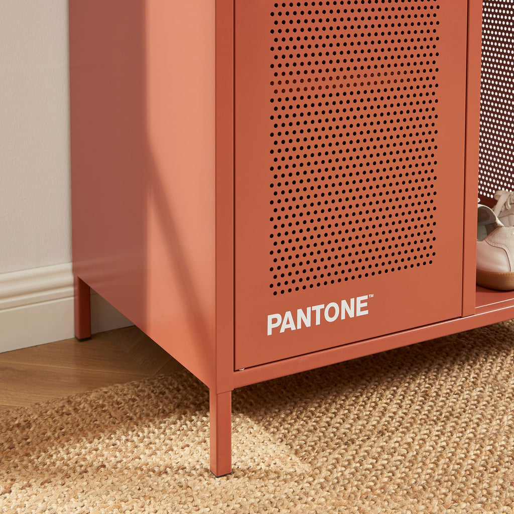 PANTONE® Metal Wardrobe with Hanging Rail – Terracotta