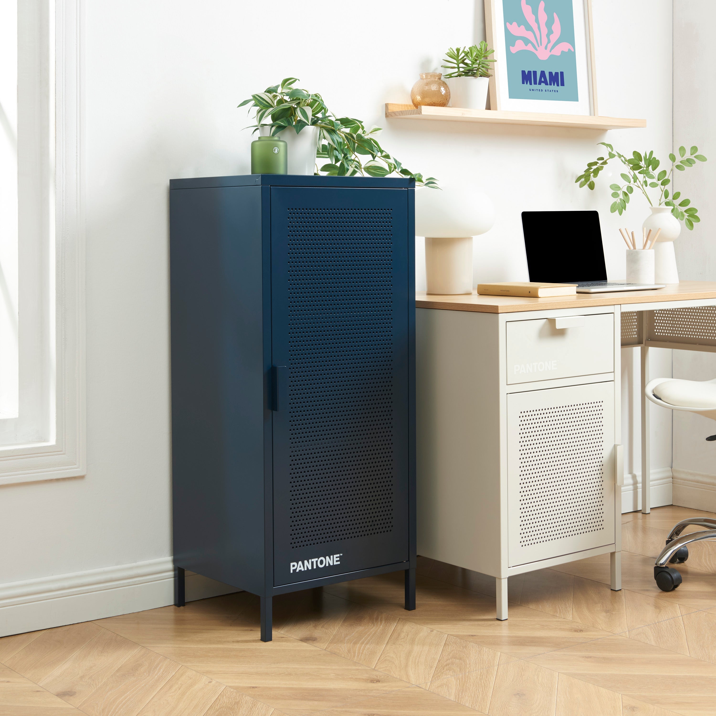 PANTONE® Metal Desk Pedestal – Midnight blue