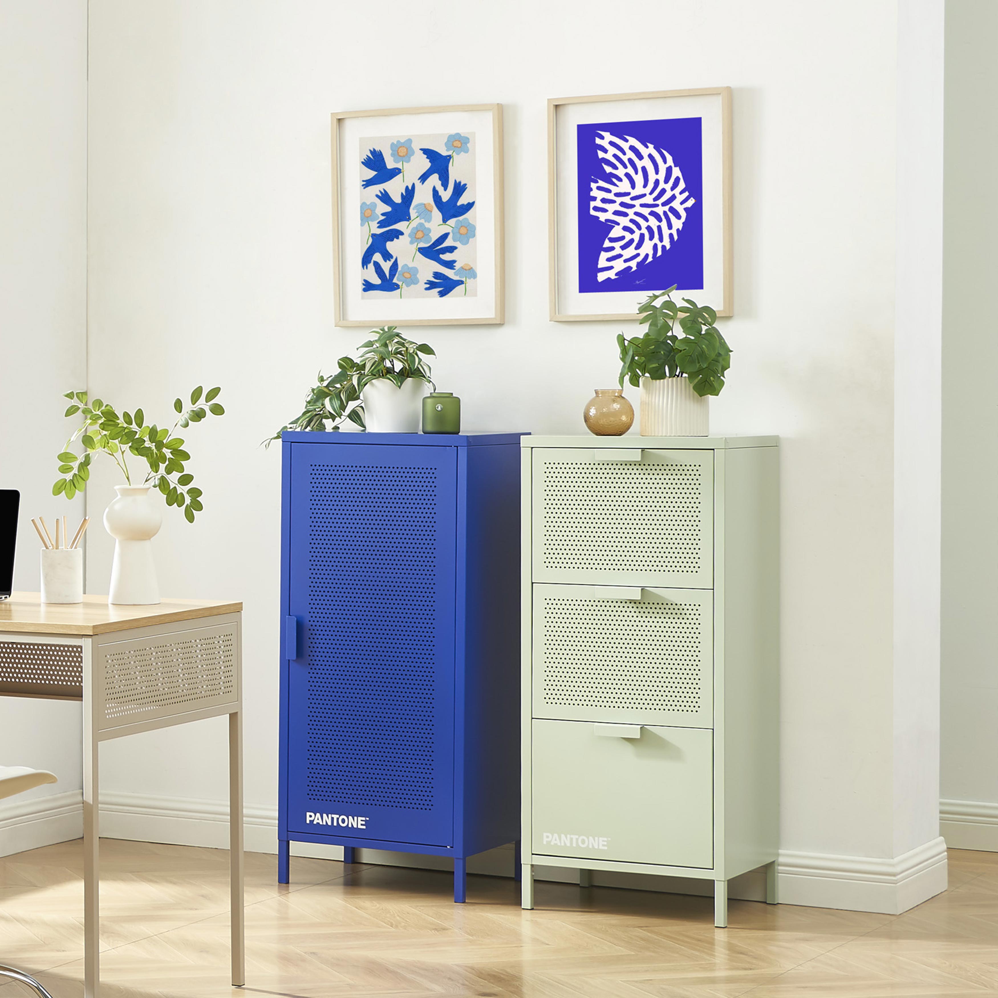 PANTONE® Metal Desk Pedestal – Electric blue