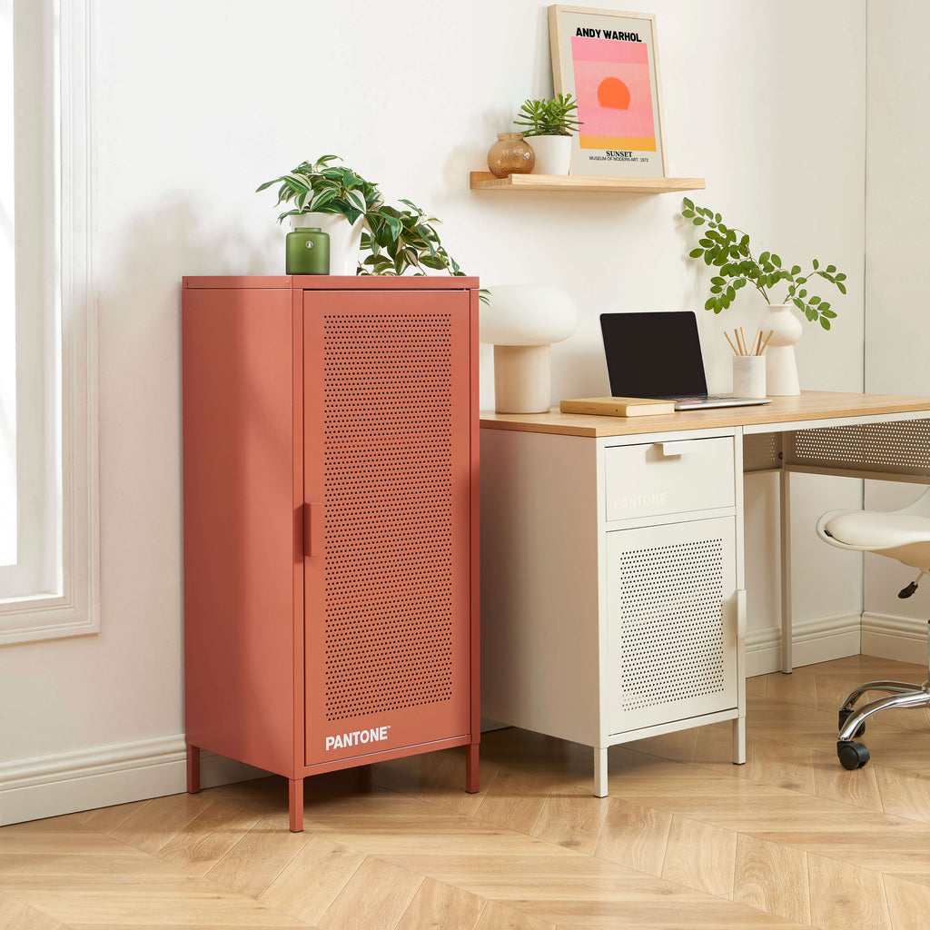 PANTONE® Metal Desk Pedestal – Terracotta