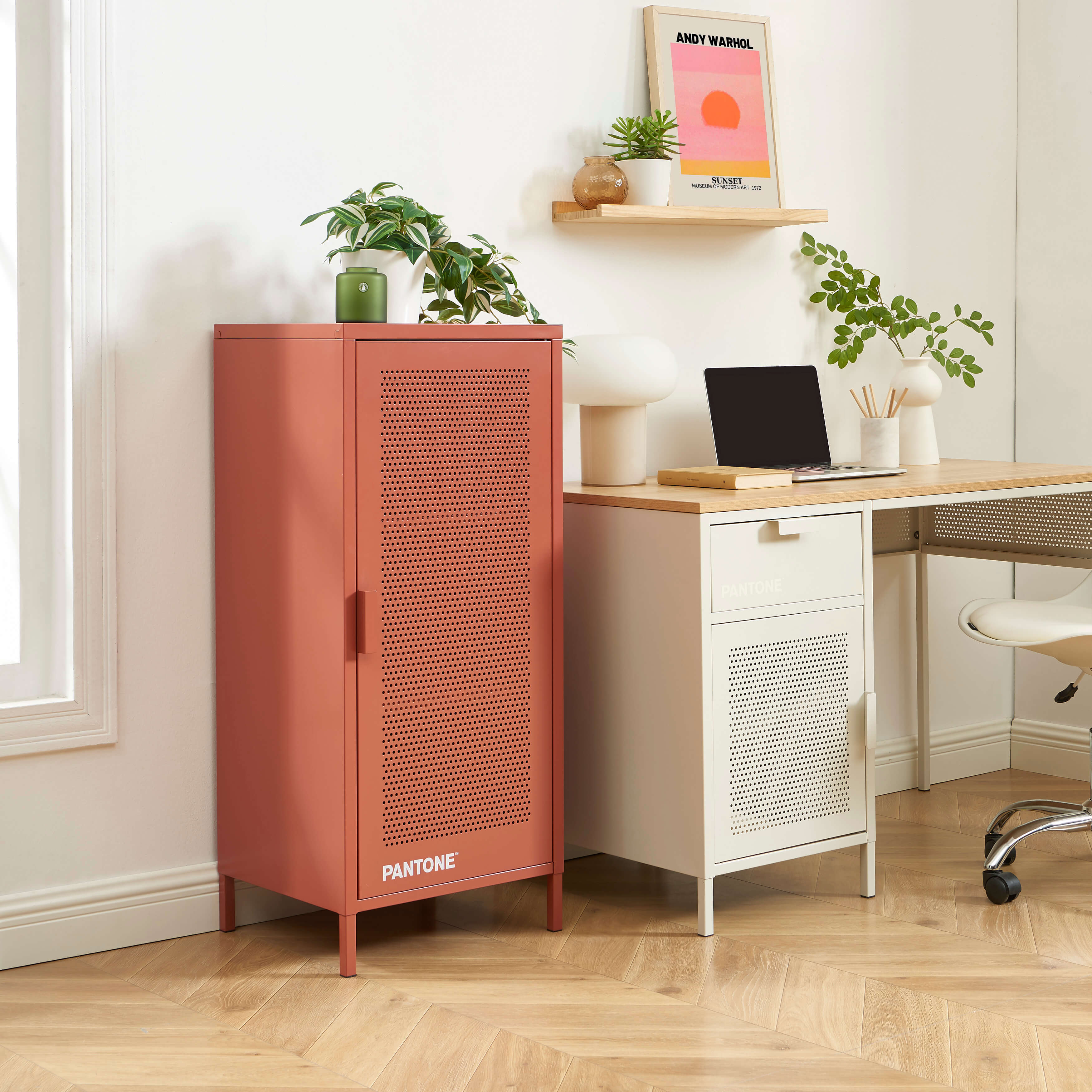 PANTONE® Metal Desk Pedestal – Terracotta