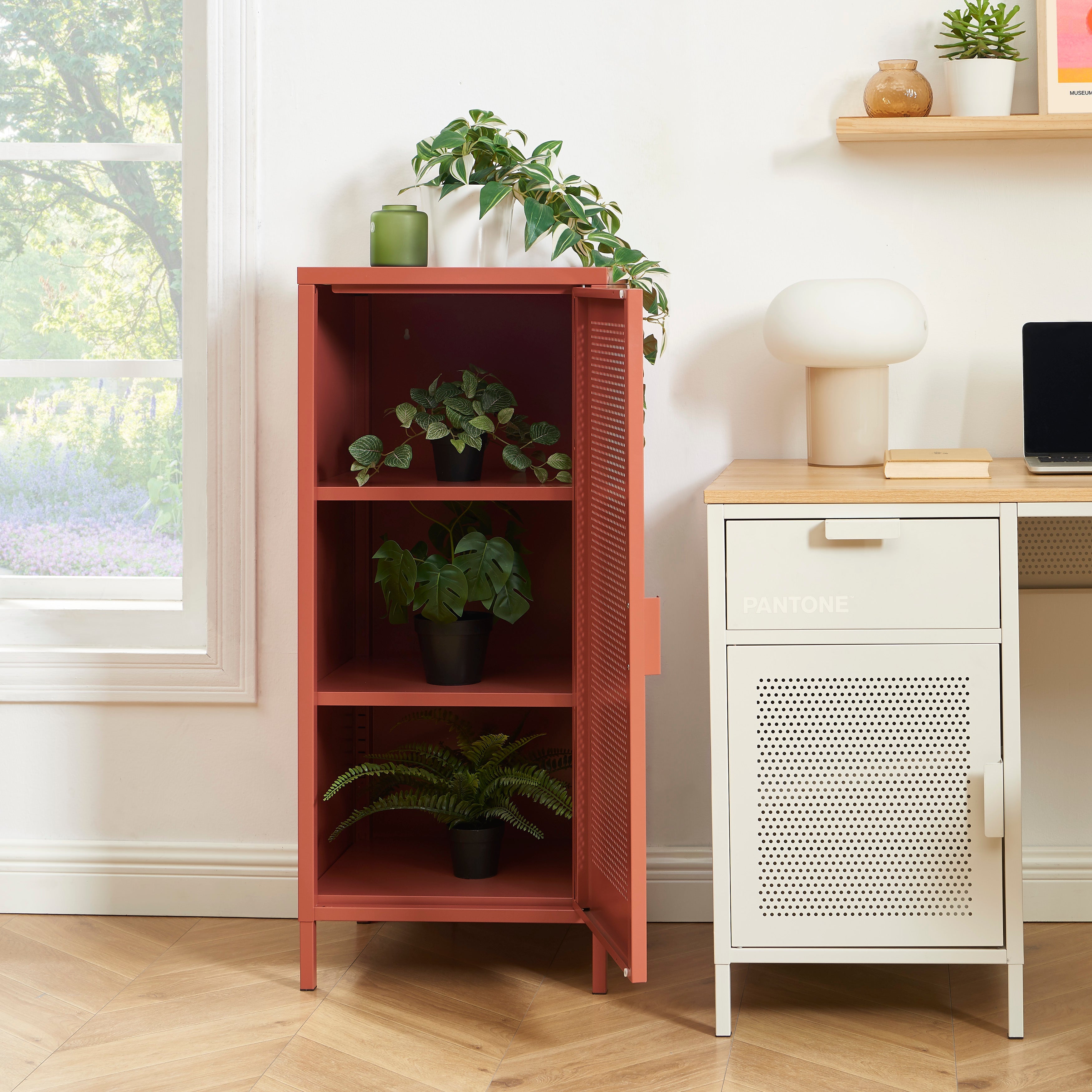 PANTONE® Metal Desk Pedestal – Terracotta