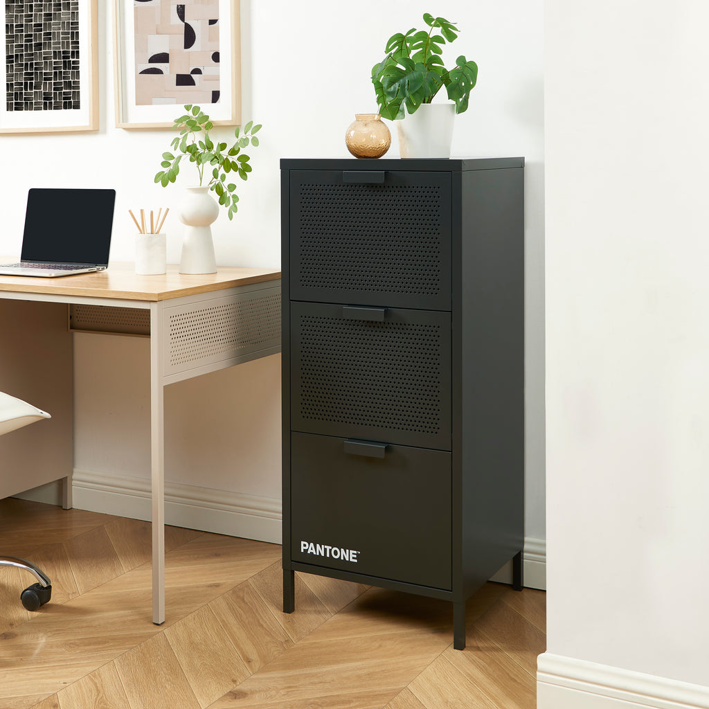 PANTONE® Metal Desk Pedestal with Drawers – Anthracite