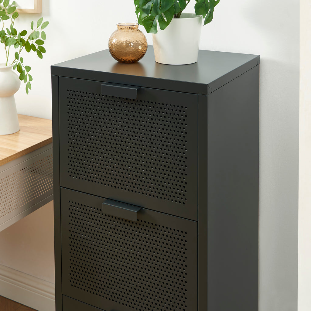 PANTONE® Metal Desk Pedestal with Drawers – Anthracite