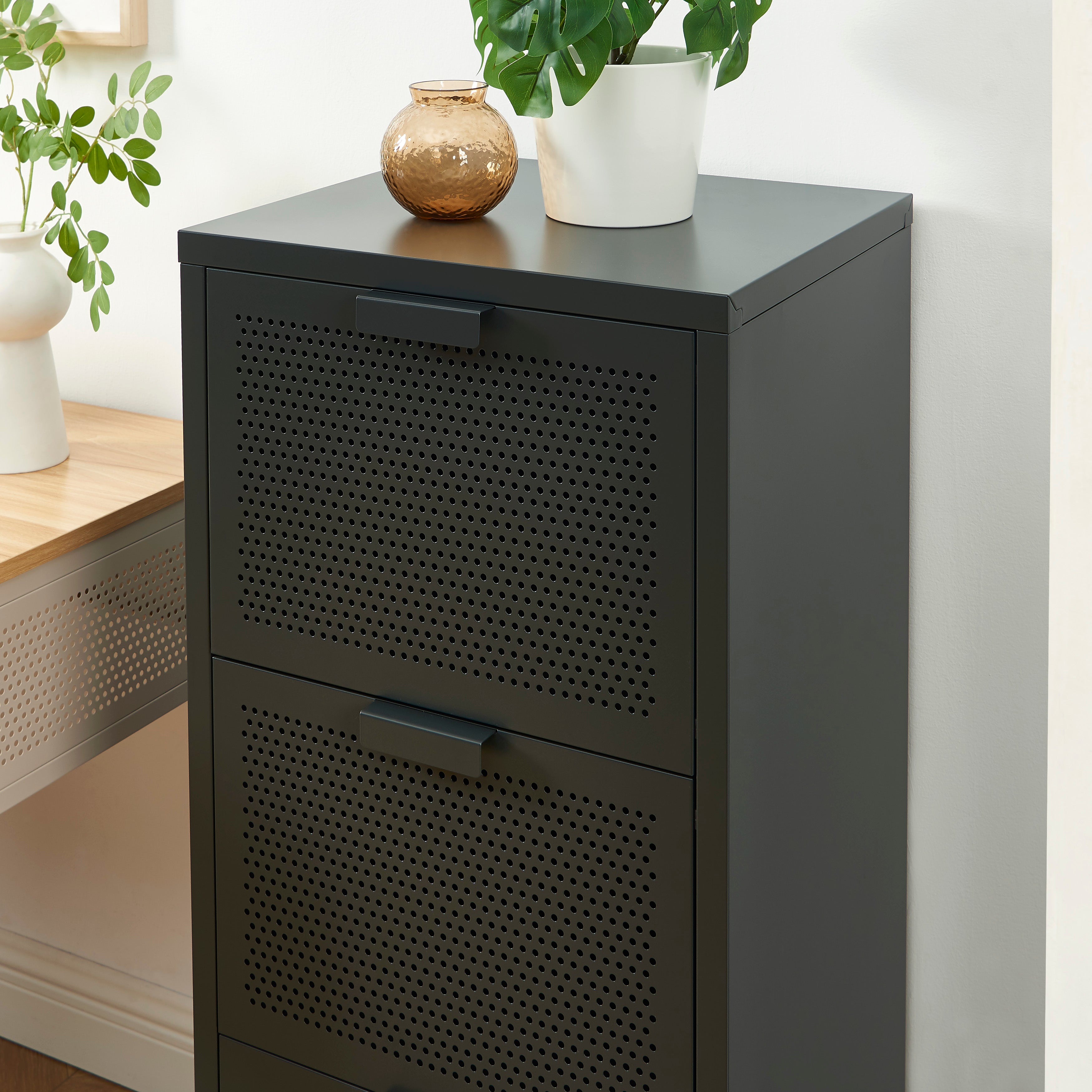 PANTONE® Metal Desk Pedestal with Drawers – Anthracite