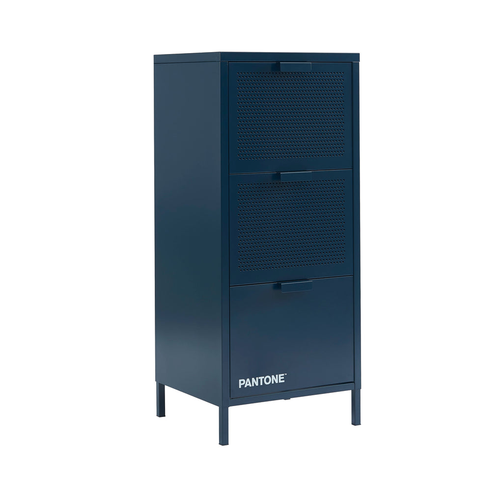 PANTONE® Metal Desk Pedestal with Drawers – Midnight blue