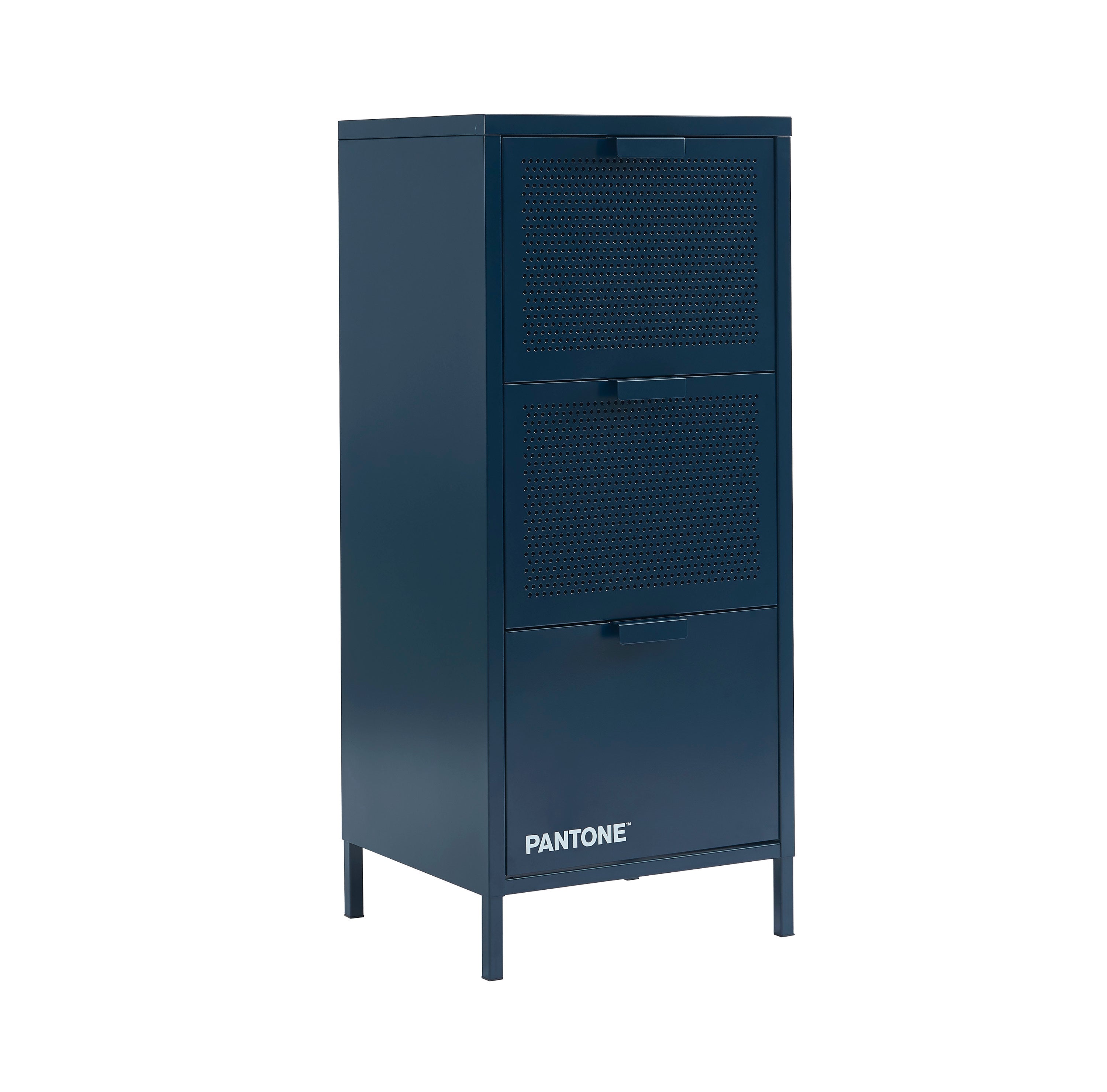 PANTONE® Metal Desk Pedestal with Drawers – Midnight blue