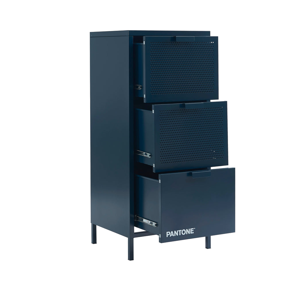 PANTONE® Metal Desk Pedestal with Drawers – Midnight blue