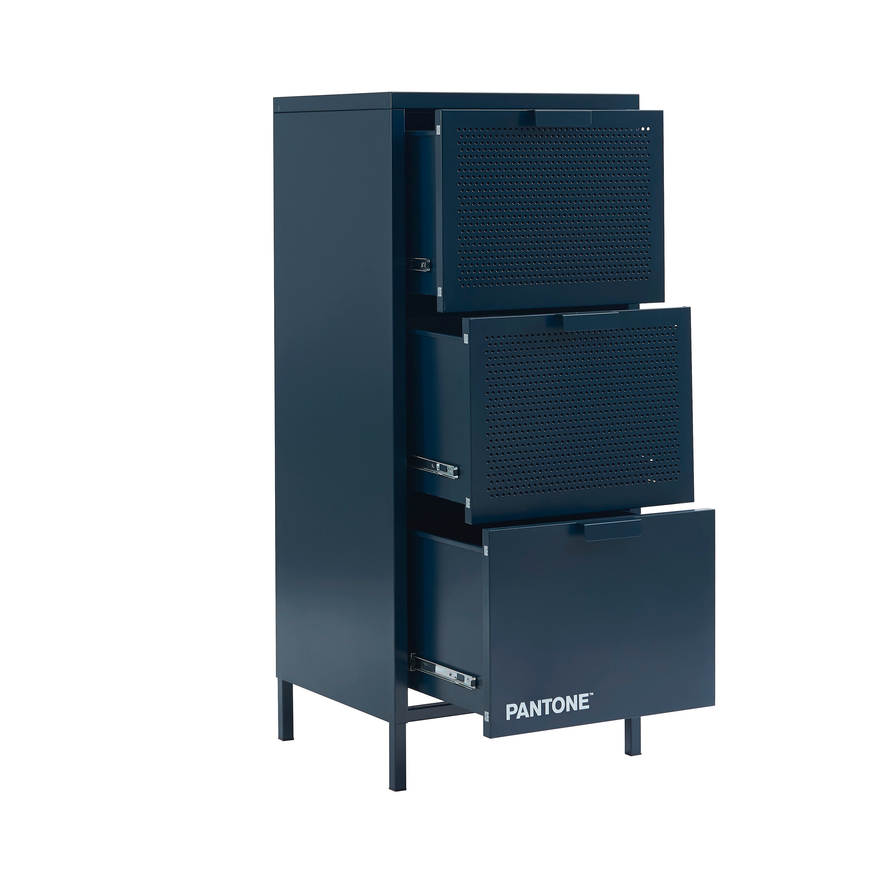 PANTONE® Metal Desk Pedestal with Drawers – Midnight blue