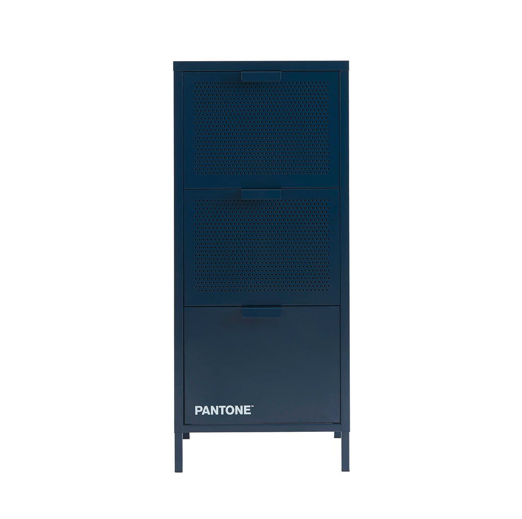 PANTONE® Metal Desk Pedestal with Drawers – Midnight blue