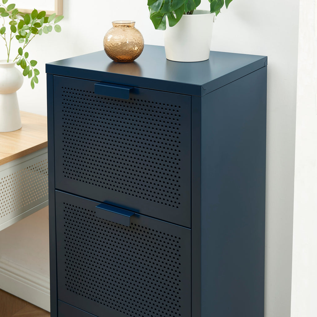 PANTONE® Metal Desk Pedestal with Drawers – Midnight blue