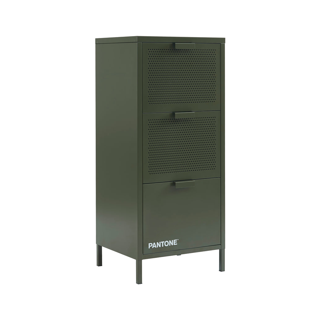 PANTONE® Metal Desk Pedestal with Drawers – Olive green