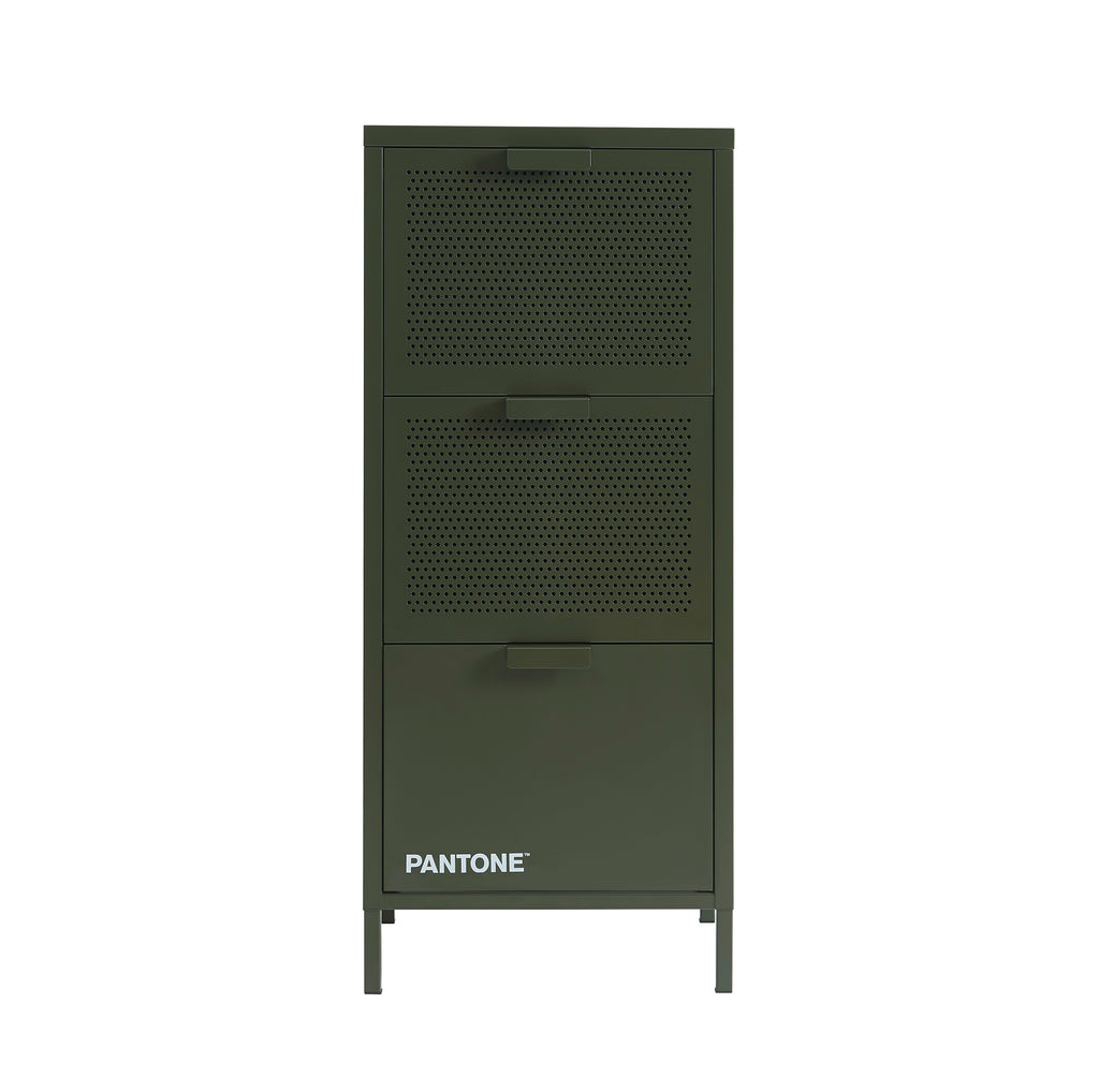 PANTONE® Metal Desk Pedestal with Drawers – Olive green