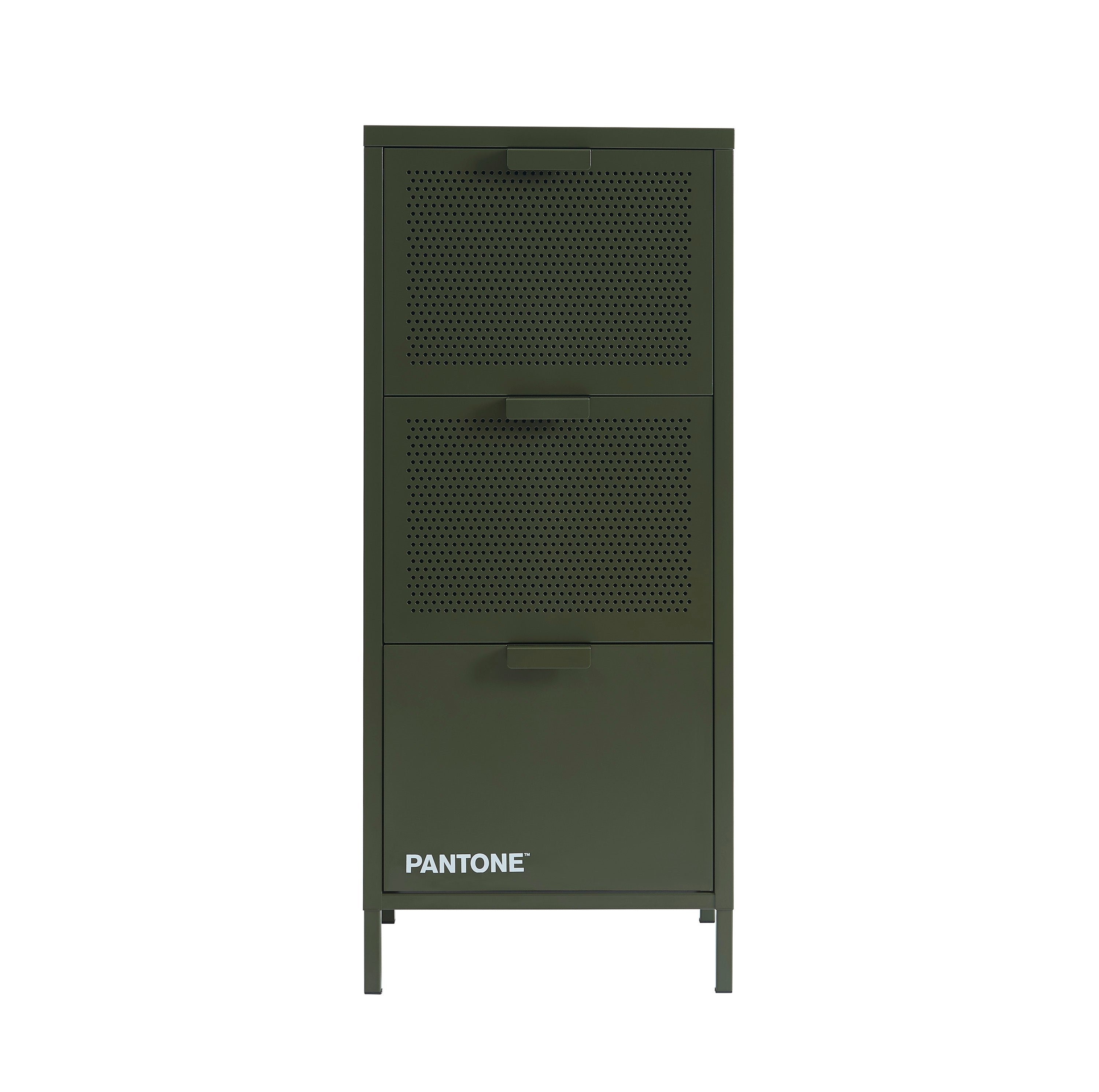 PANTONE® Metal Desk Pedestal with Drawers – Olive green