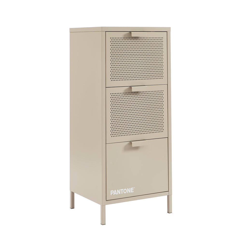 PANTONE® Metal Desk Pedestal with Drawers – Taupe