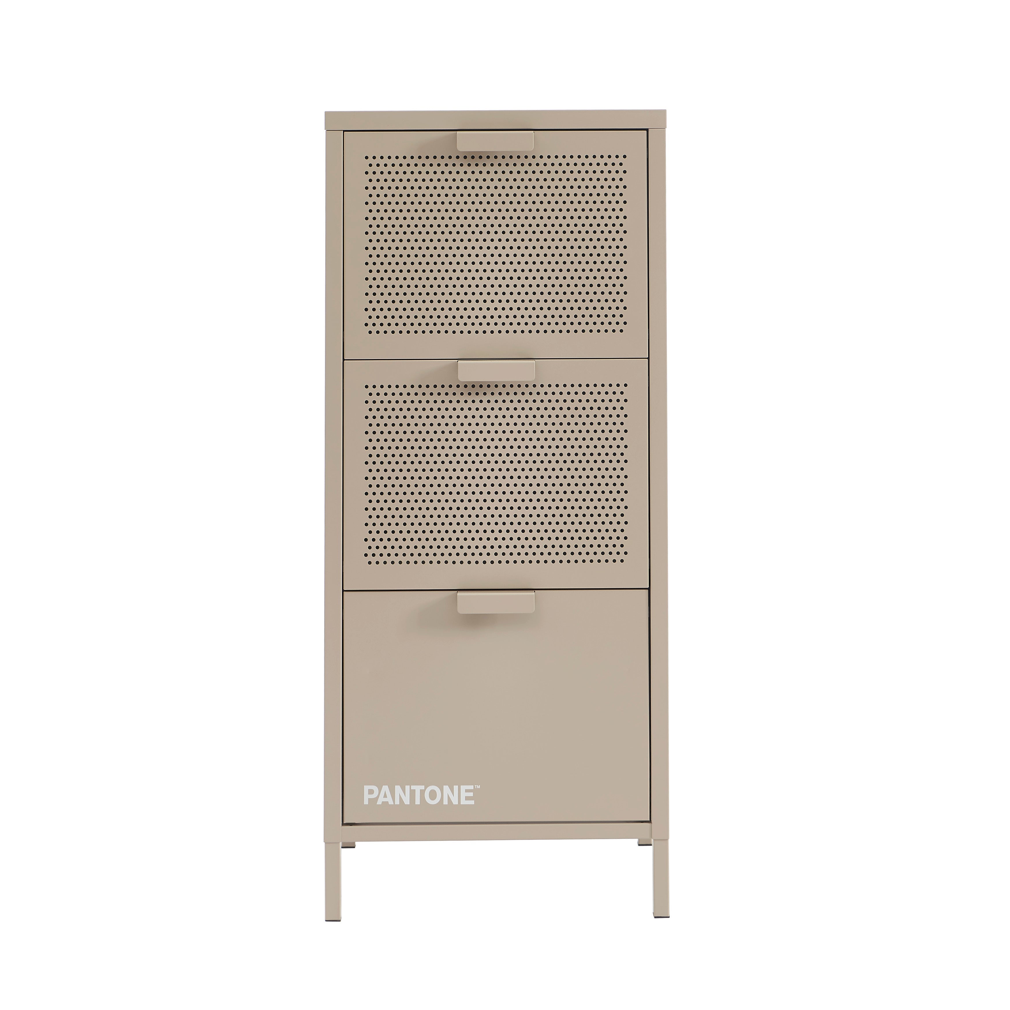 PANTONE® Metal Desk Pedestal with Drawers – Taupe