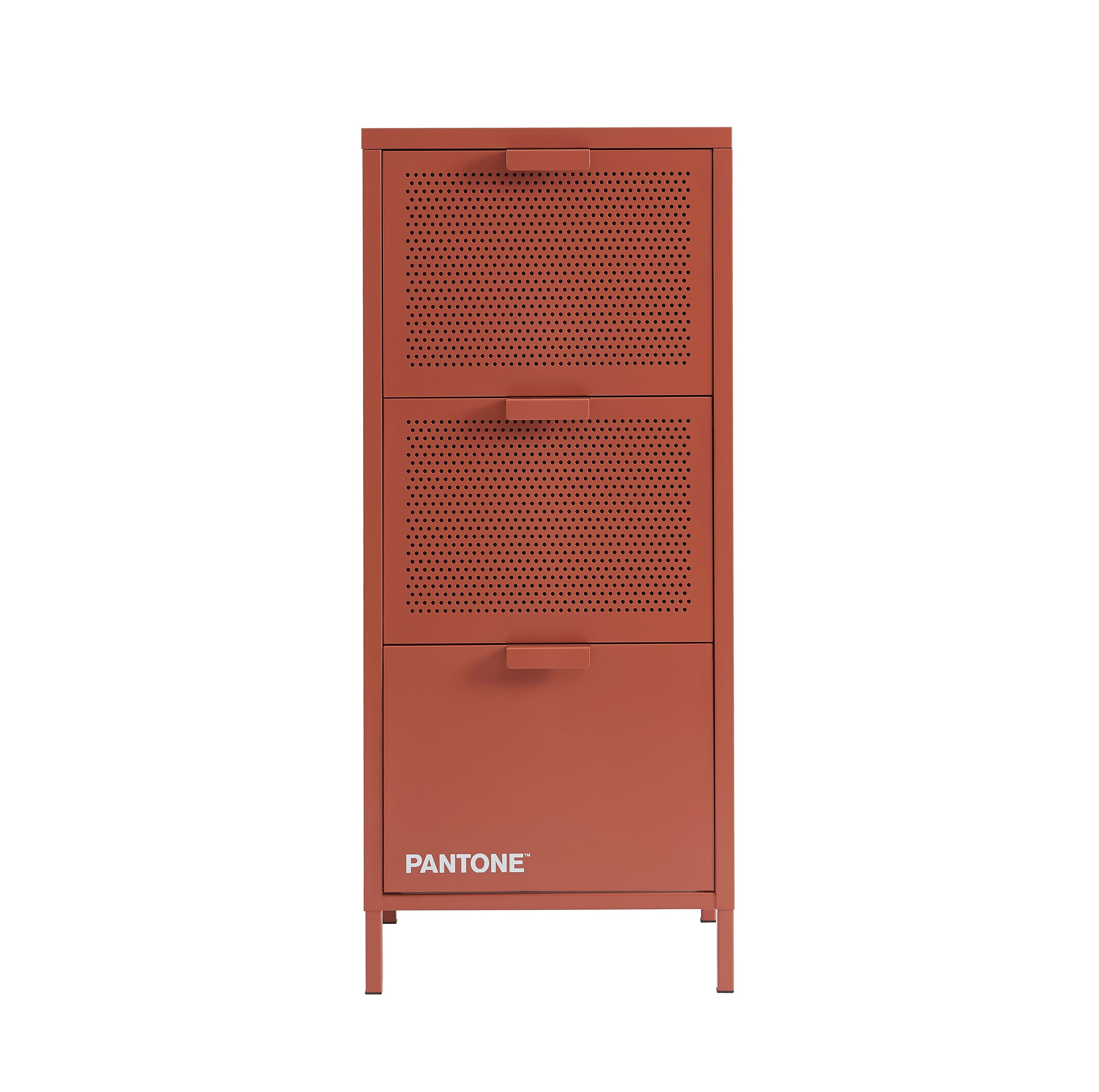 PANTONE® Metal Desk Pedestal with Drawers – Terracotta