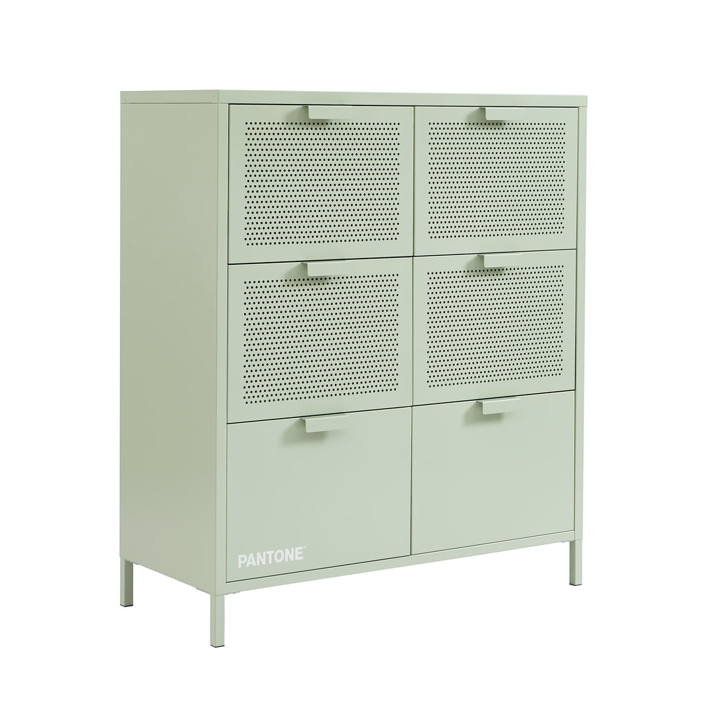 PANTONE® Metal Large Chest of Drawers – Almond green