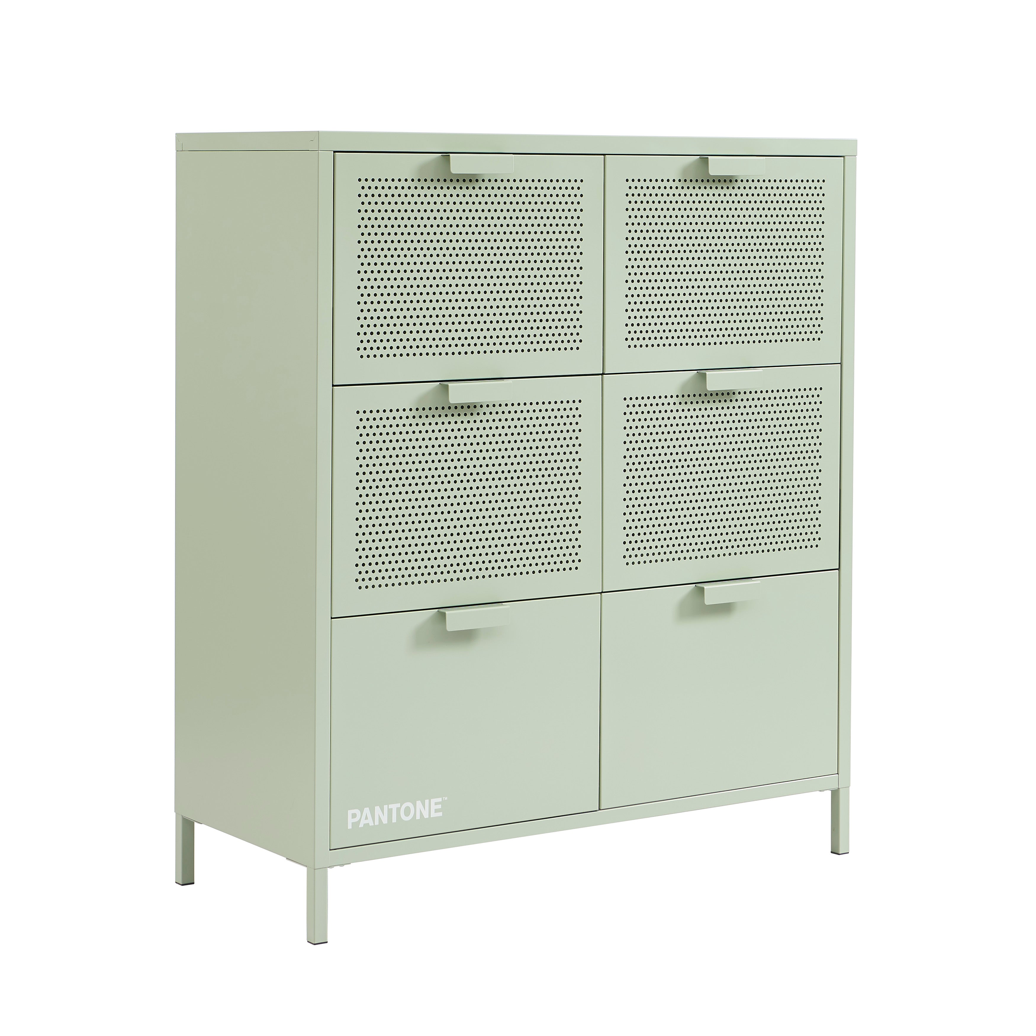 PANTONE® Metal Large Chest of Drawers – Almond green