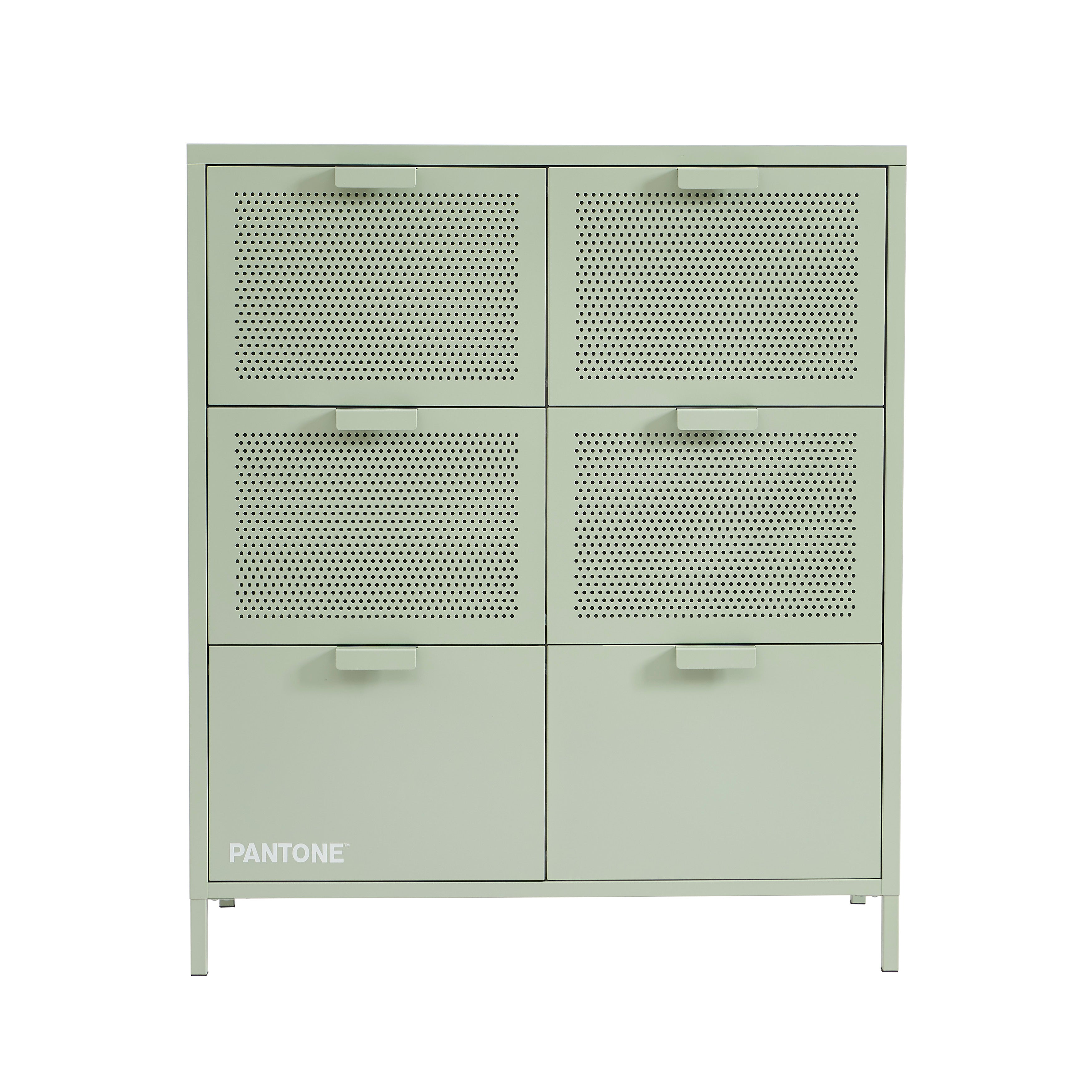 PANTONE® Metal Large Chest of Drawers – Almond green