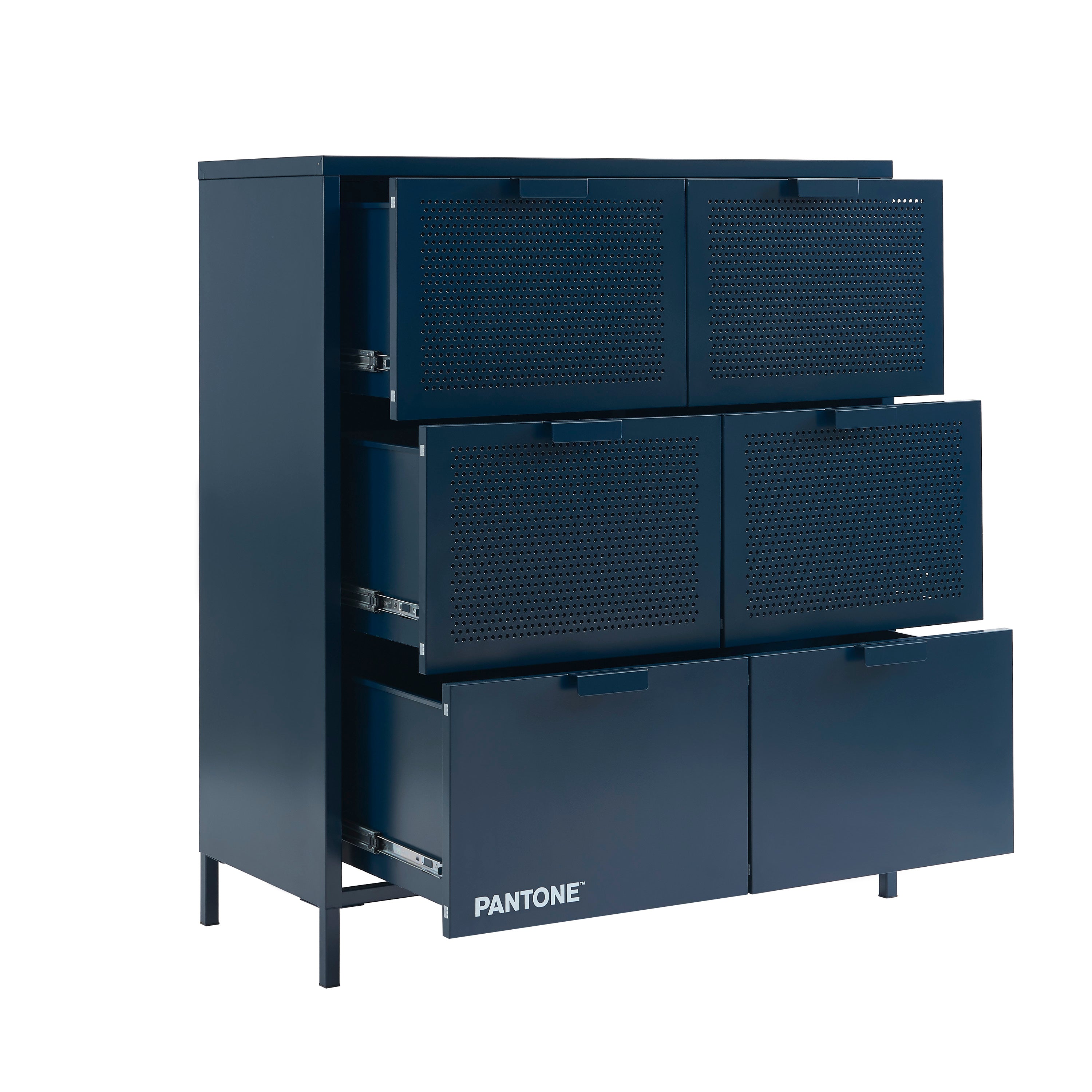 PANTONE® Metal Large Chest of Drawers – Midnight blue