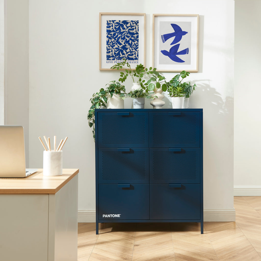 PANTONE® Metal Large Chest of Drawers – Midnight blue