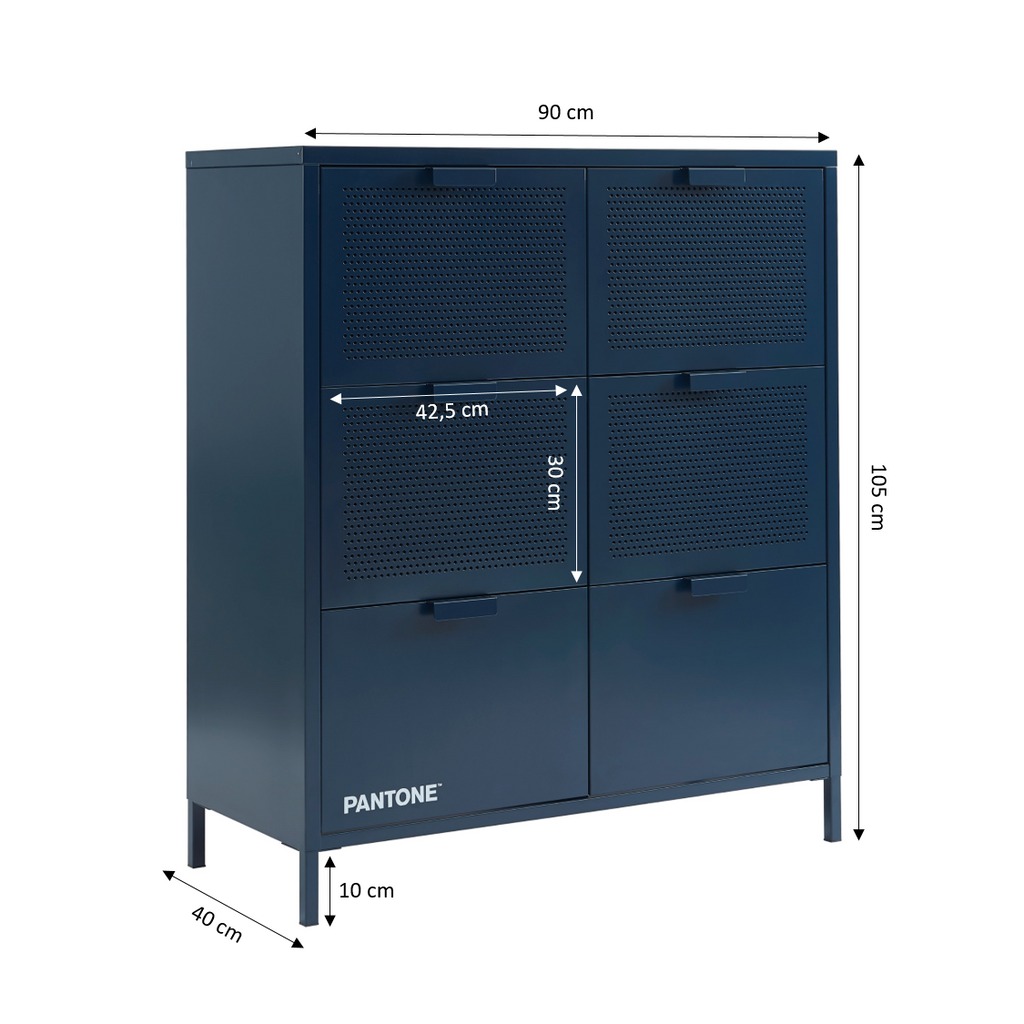 PANTONE® Metal Large Chest of Drawers – Midnight blue