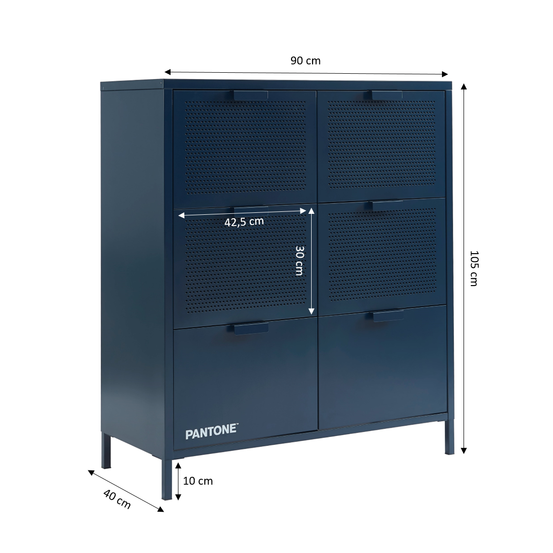 PANTONE® Metal Large Chest of Drawers – Midnight blue