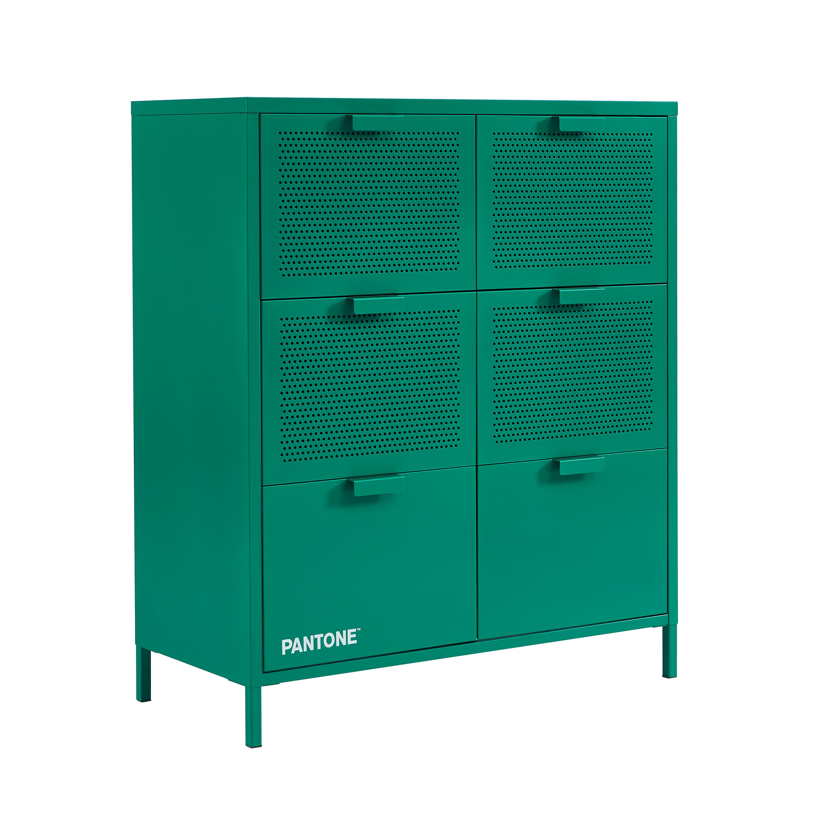 PANTONE® Metal Large Chest of Drawers – Emerald green