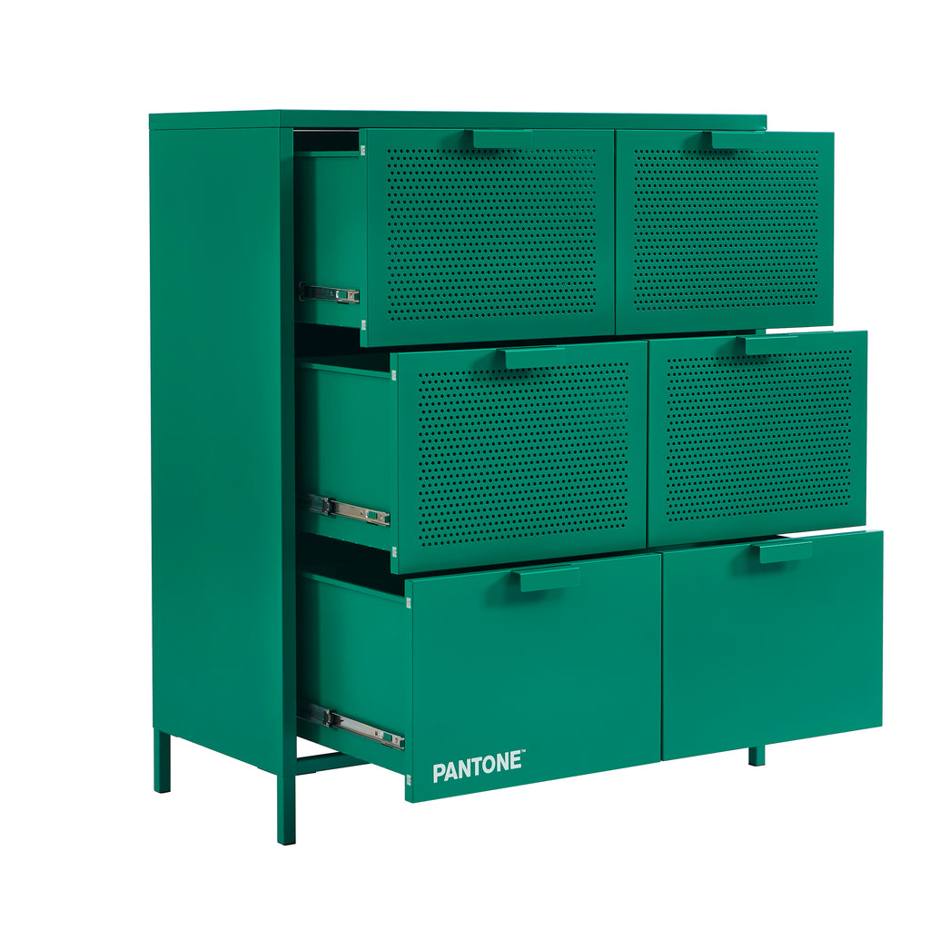PANTONE® Metal Large Chest of Drawers – Emerald green