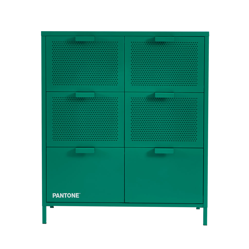 PANTONE® Metal Large Chest of Drawers – Emerald green