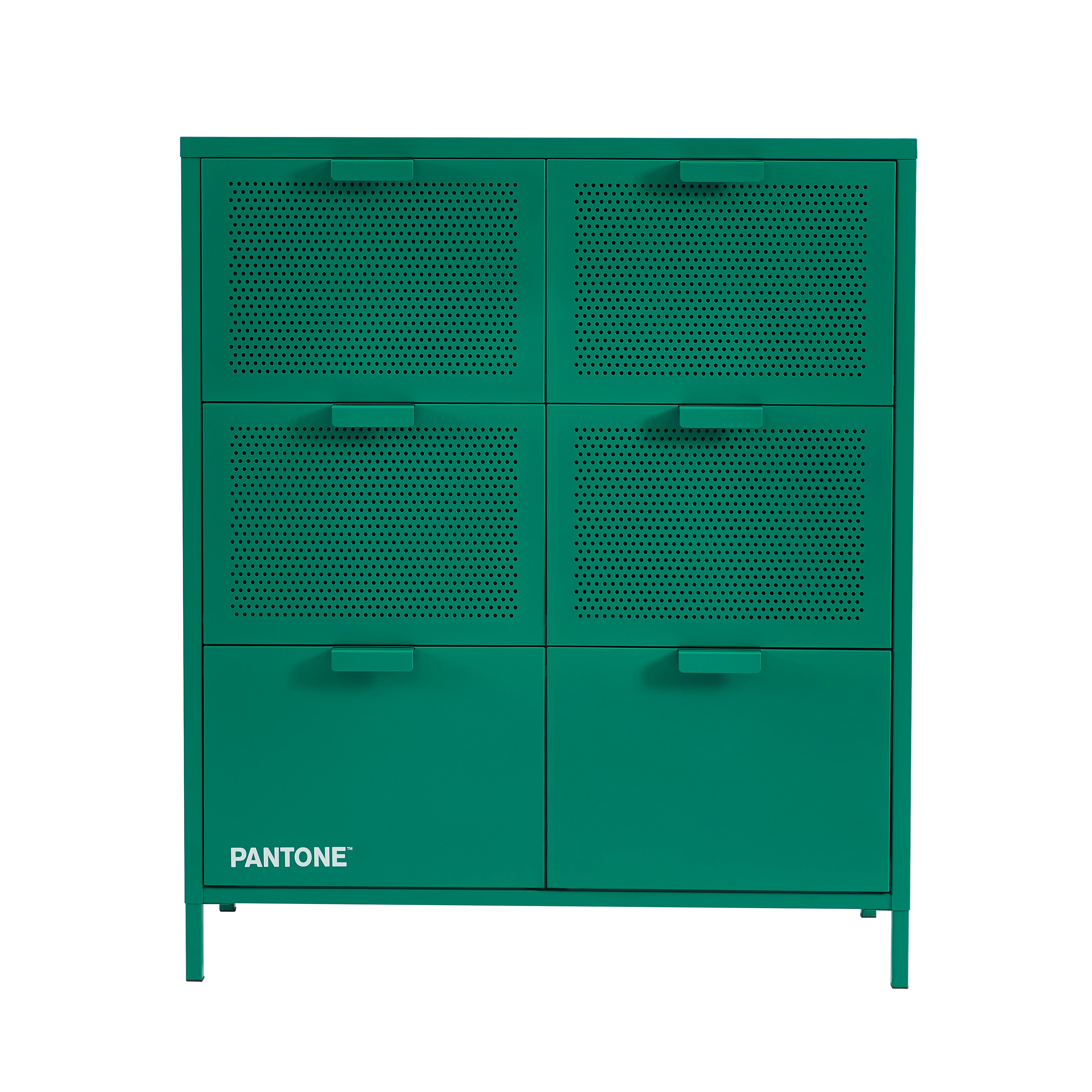 PANTONE® Metal Large Chest of Drawers – Emerald green