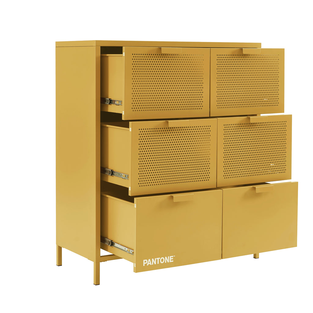 PANTONE® Metal Large Chest of Drawers – Mustard